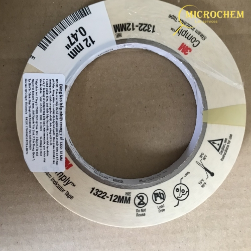 Băng keo chỉ thị nhiệt (hấp ướt) 3M, 1322-12MM, khổ 12mm x 55m