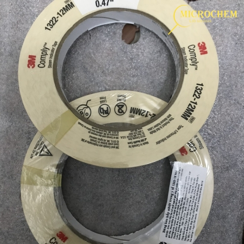 Băng keo chỉ thị nhiệt (hấp ướt) 3M, 1322-12MM, khổ 12mm x 55m