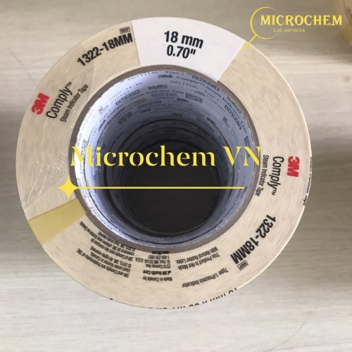 Băng keo chỉ thị nhiệt (hấp ướt) 3M, 1322-18 MM, khổ 18 mm x 55m