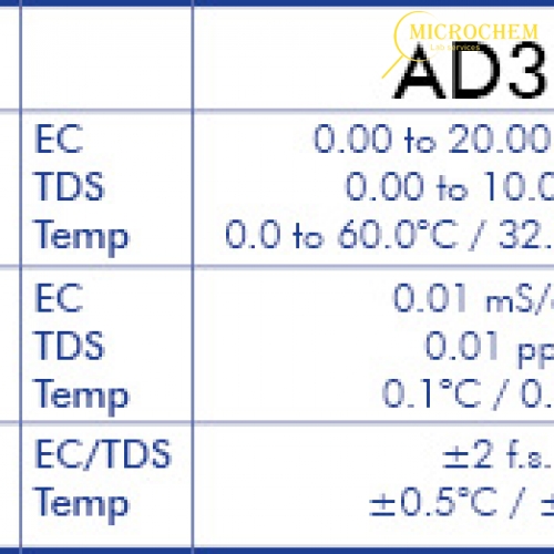 Bút đo độ dẫn, TDS, nhiệt độ cầm tay AD32 Adwa – Hungary 