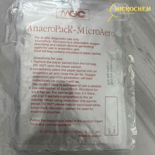 Gói ủ kỵ khí AnaeroPack-MicroAero cho Campylobacter, Helicobacter MGC/ Nhật, 10 túi/ Gói