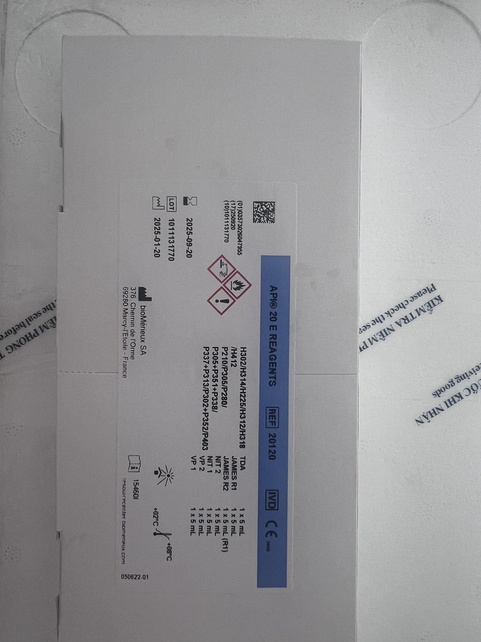 API 20 E reagent kit 20120 Biomerieux