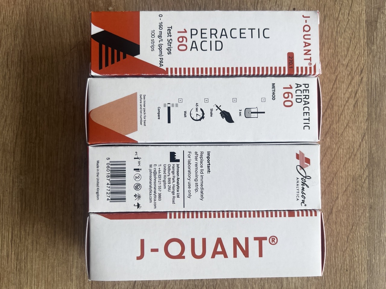 Que kiểm tra nhanh Peracetic 0-160 ppm, 270.1 Johnson